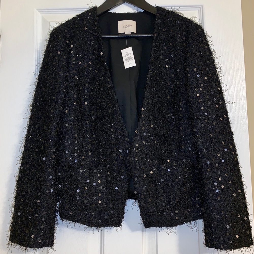LOFT sequin blazer 10 T